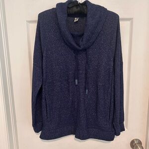 Navy Cowl Neck Sweater Pullover w Pockets Size S